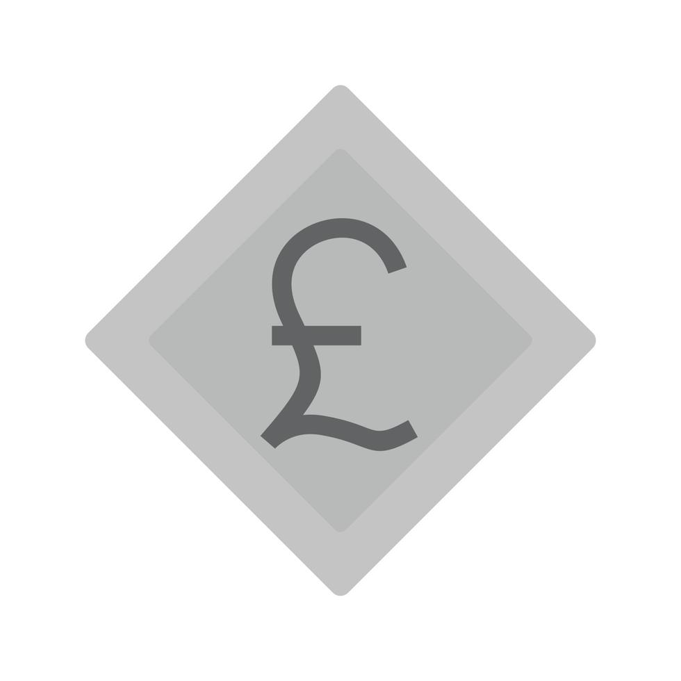 Pound Symbol Flat Greyscale Icon vector