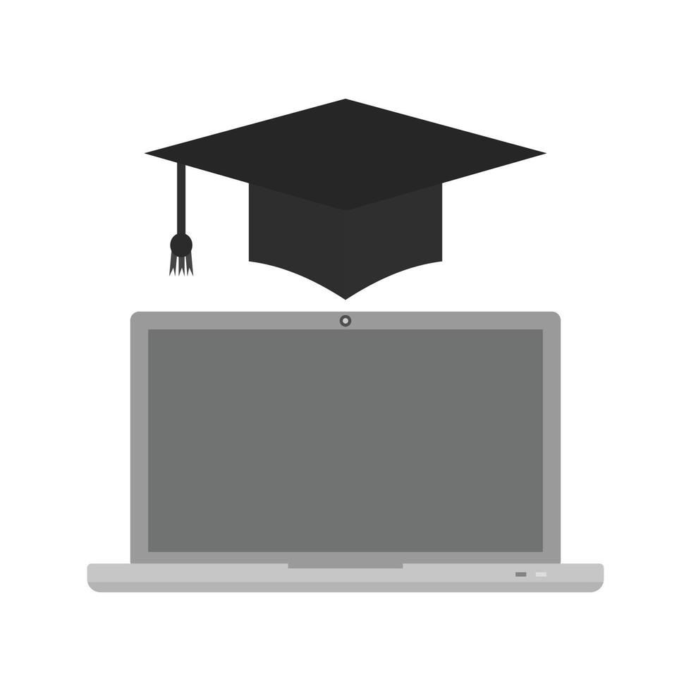 Get Degree Online I Flat Greyscale Icon vector