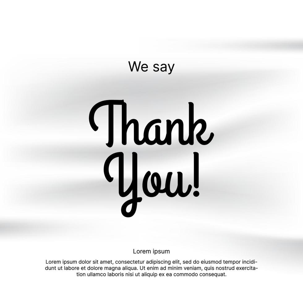 thank you lettering typography vector design for greeting card on corrugated fabric background