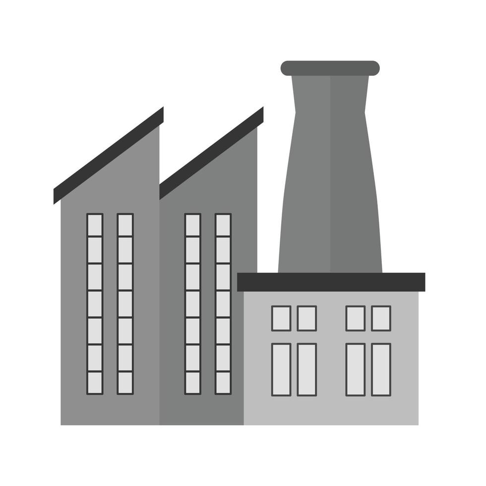 Factory II Flat Greyscale Icon vector