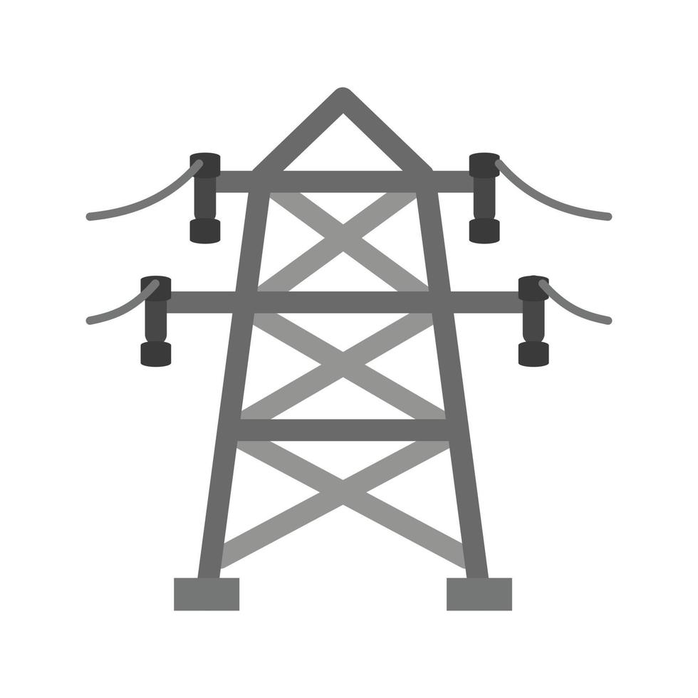 Power Line Flat Greyscale Icon vector
