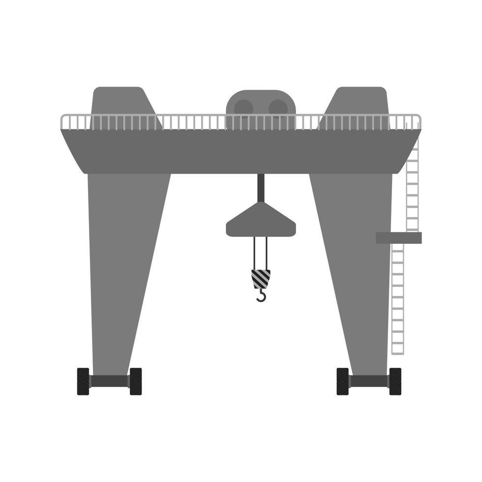 grúa i icono plano en escala de grises vector