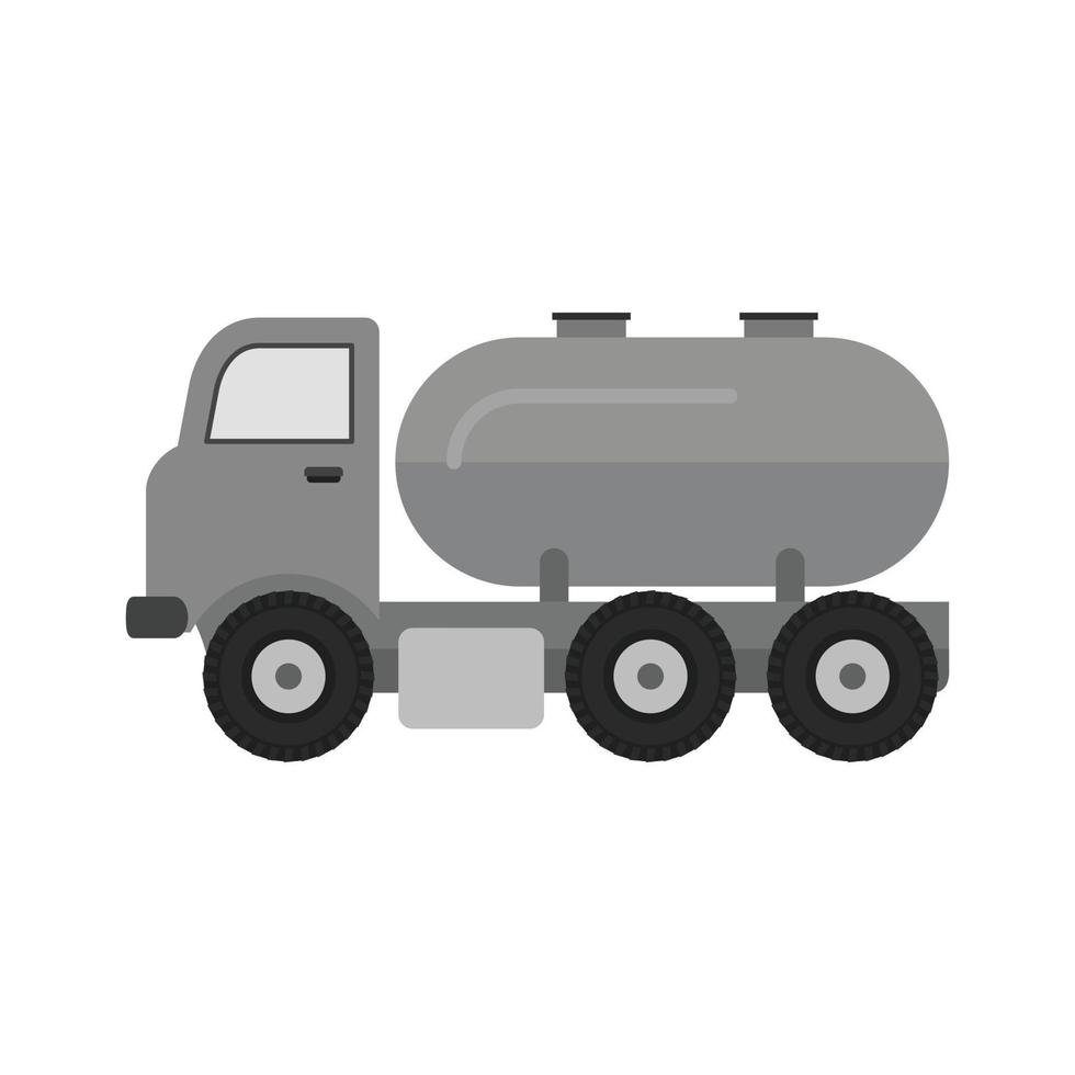 Tank Truck Flat Greyscale Icon vector