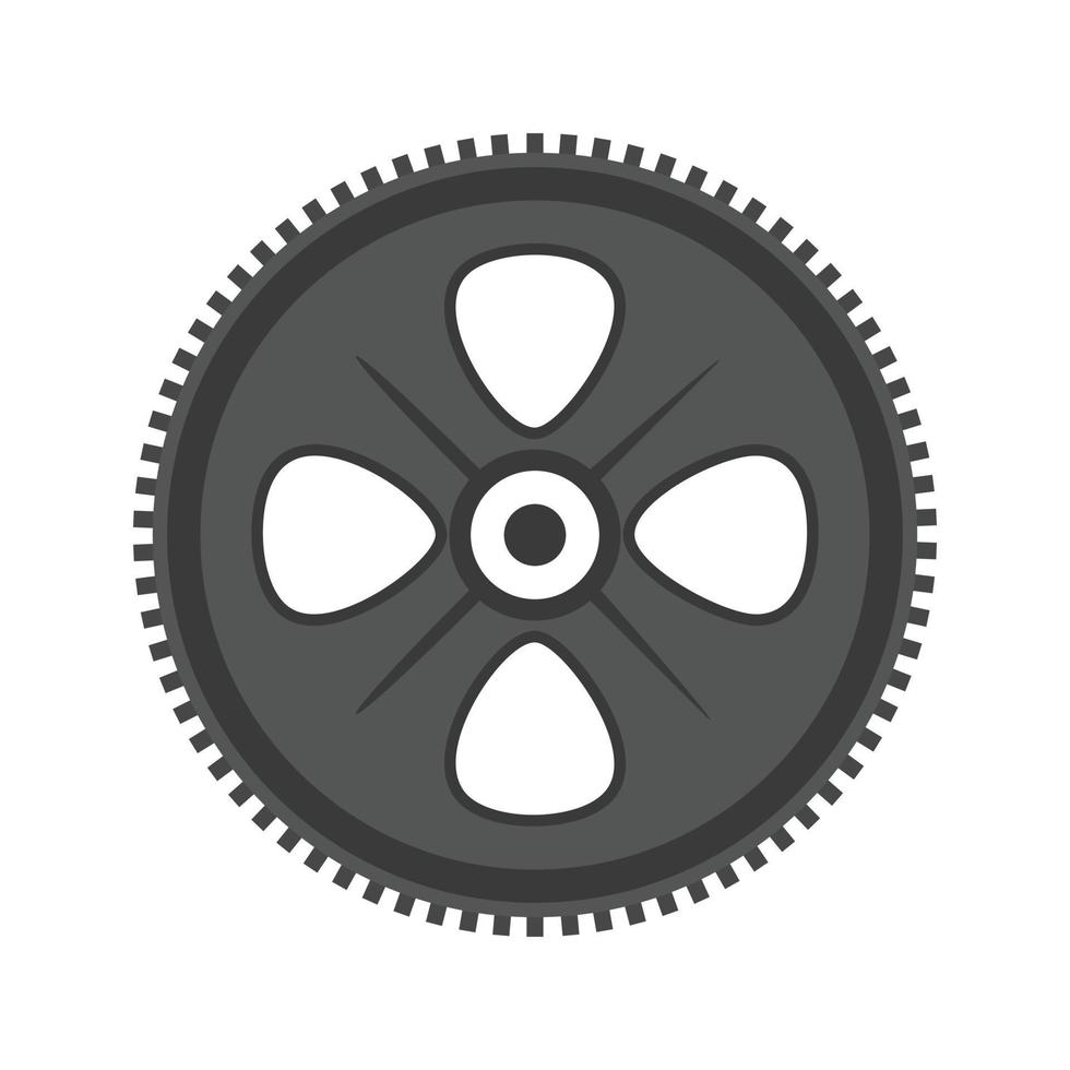 Cogwheel Flat Greyscale Icon vector