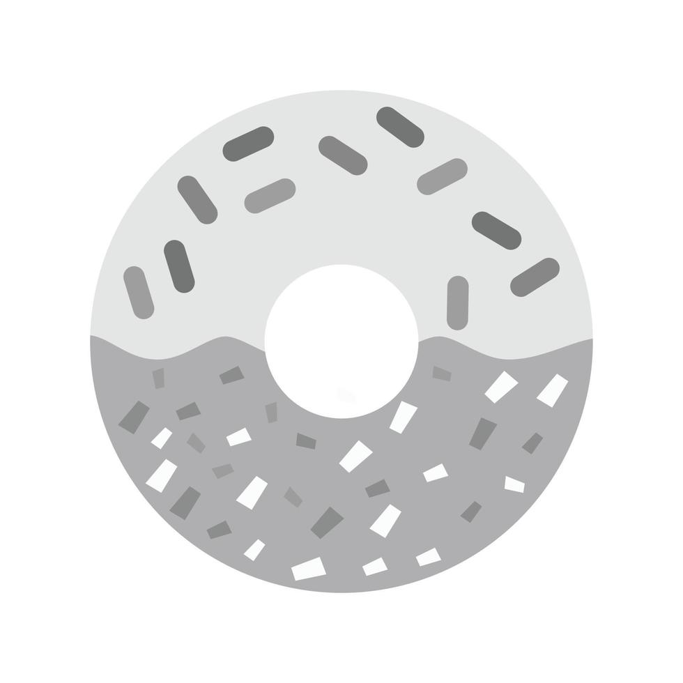 icono de escala de grises plana de donut de crema vector