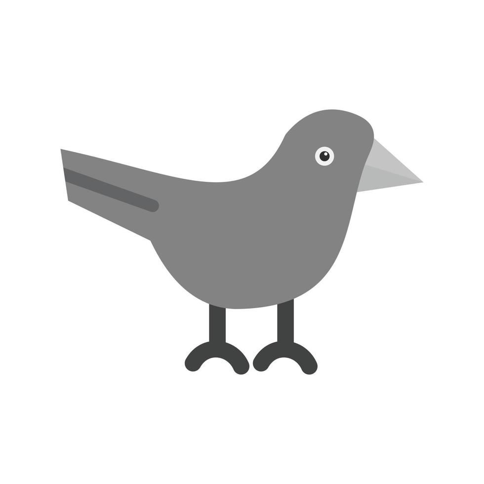 icono de pájaro plano en escala de grises vector