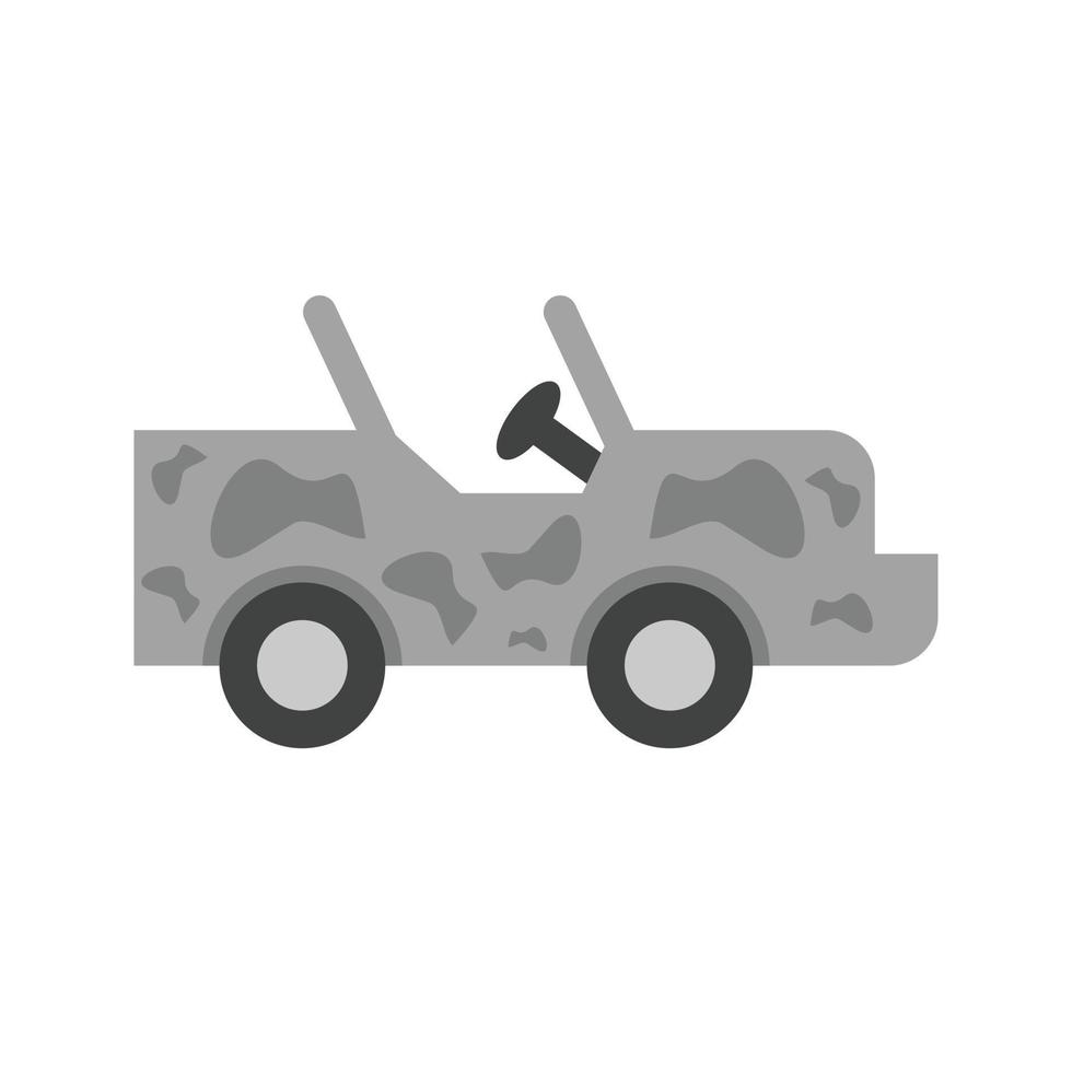 Safari Jeep Flat Greyscale Icon vector