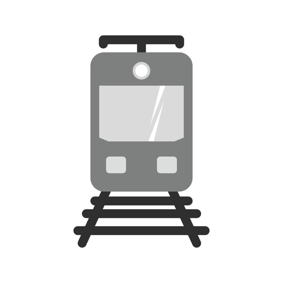 icono de escala de grises plano de vías de tren vector