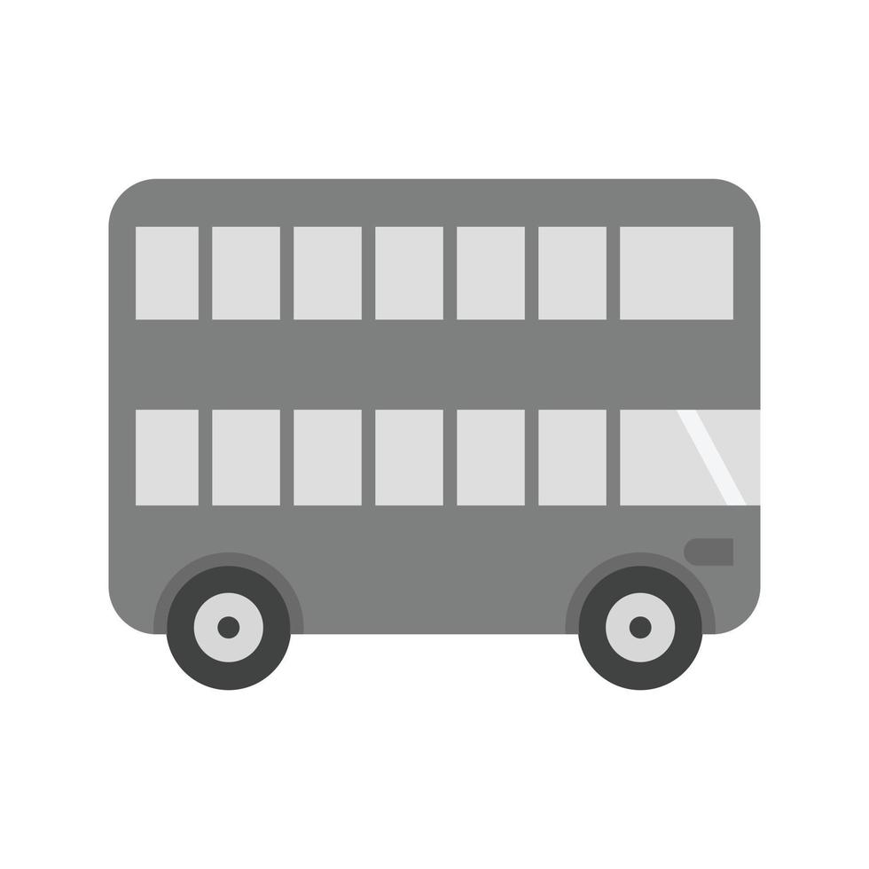 icono de escala de grises plana de autobús doble vector