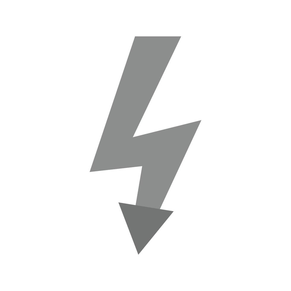 High Voltage Flat Greyscale Icon vector