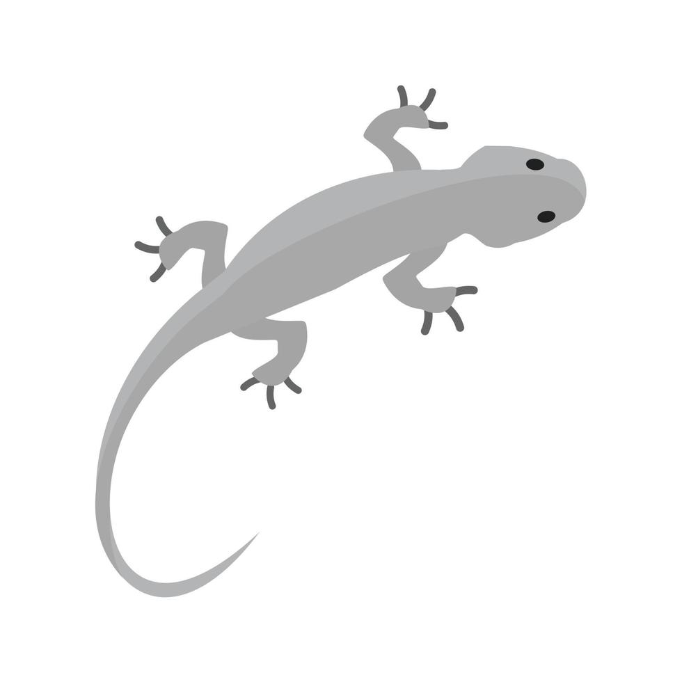 icono de escala de grises plana de lagarto mascota vector