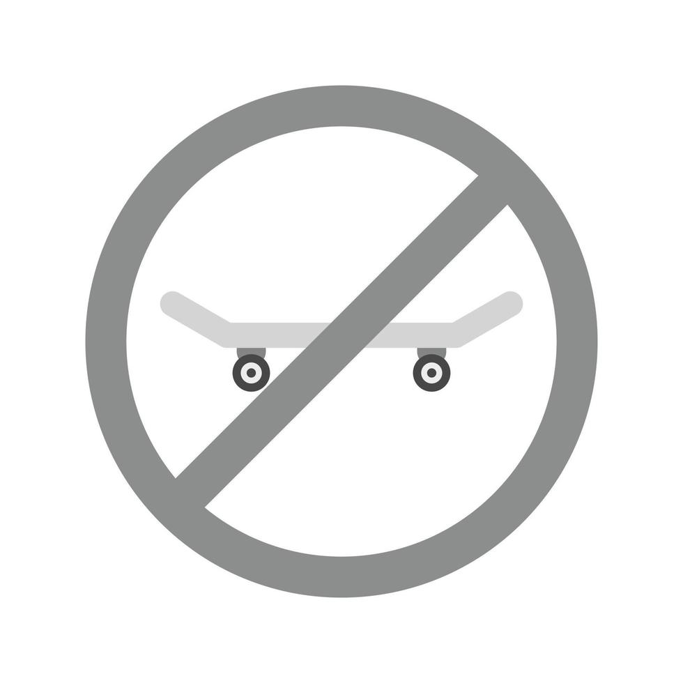 No Skating Flat Greyscale Icon vector