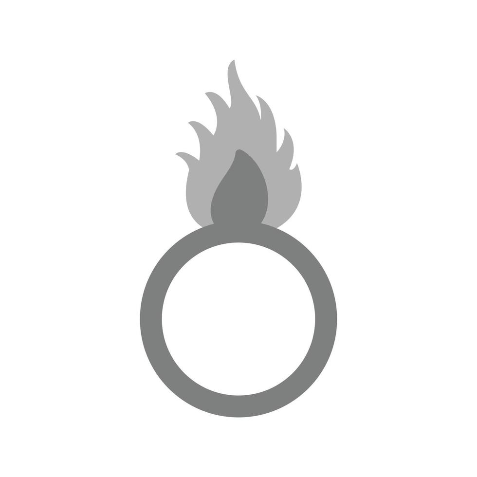 Danger of Flame Flat Greyscale Icon vector