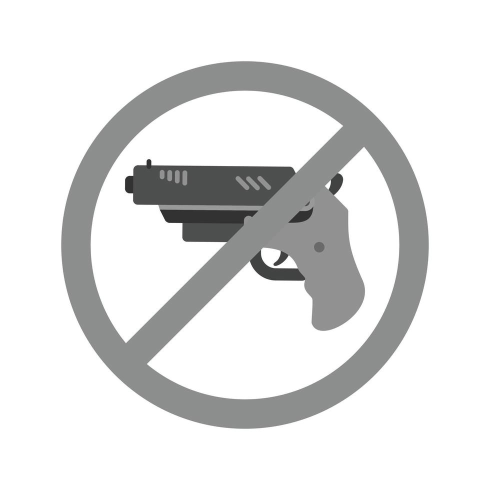No Weapons Flat Greyscale Icon vector