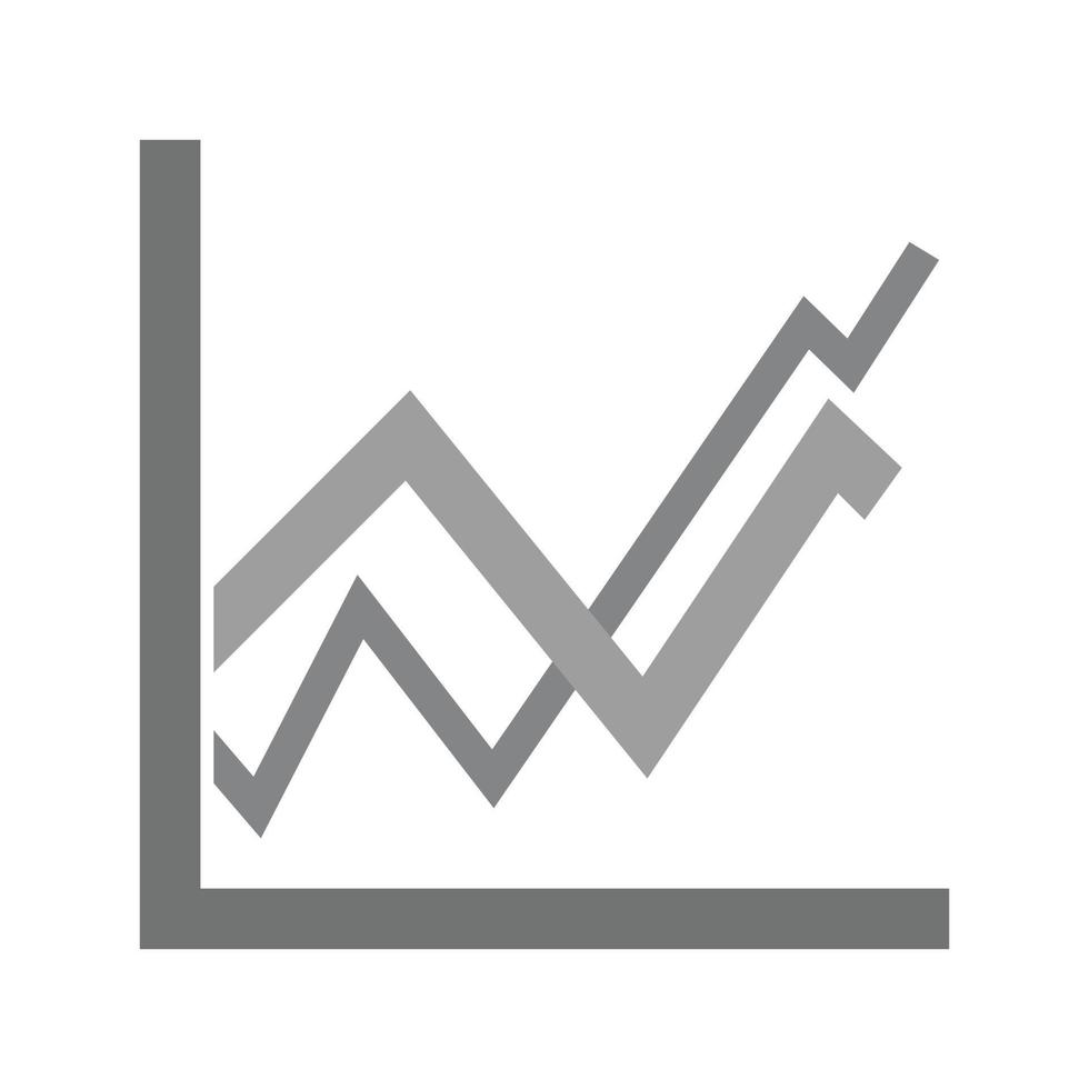 Upward Trend in Graph Flat Greyscale Icon vector