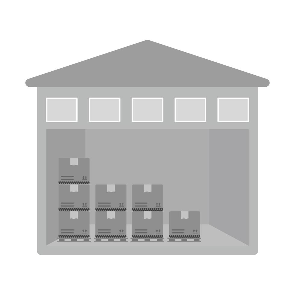 Storage Unit Flat Greyscale Icon vector