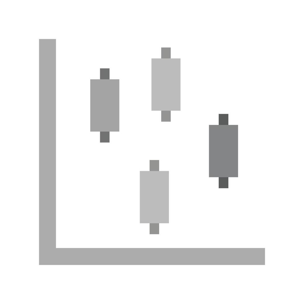 Candlestick Chart Flat Greyscale Icon vector
