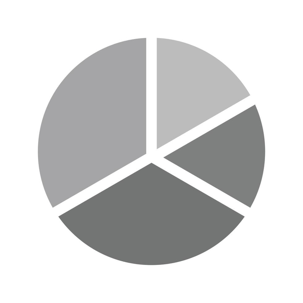 Pie Chart Pieces Flat Greyscale Icon vector