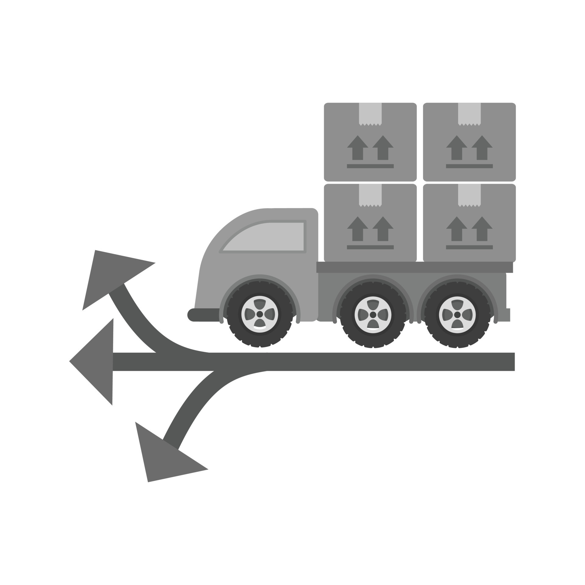 Multiple Delivery Points Flat Greyscale Icon 15671821 Vector Art at ...