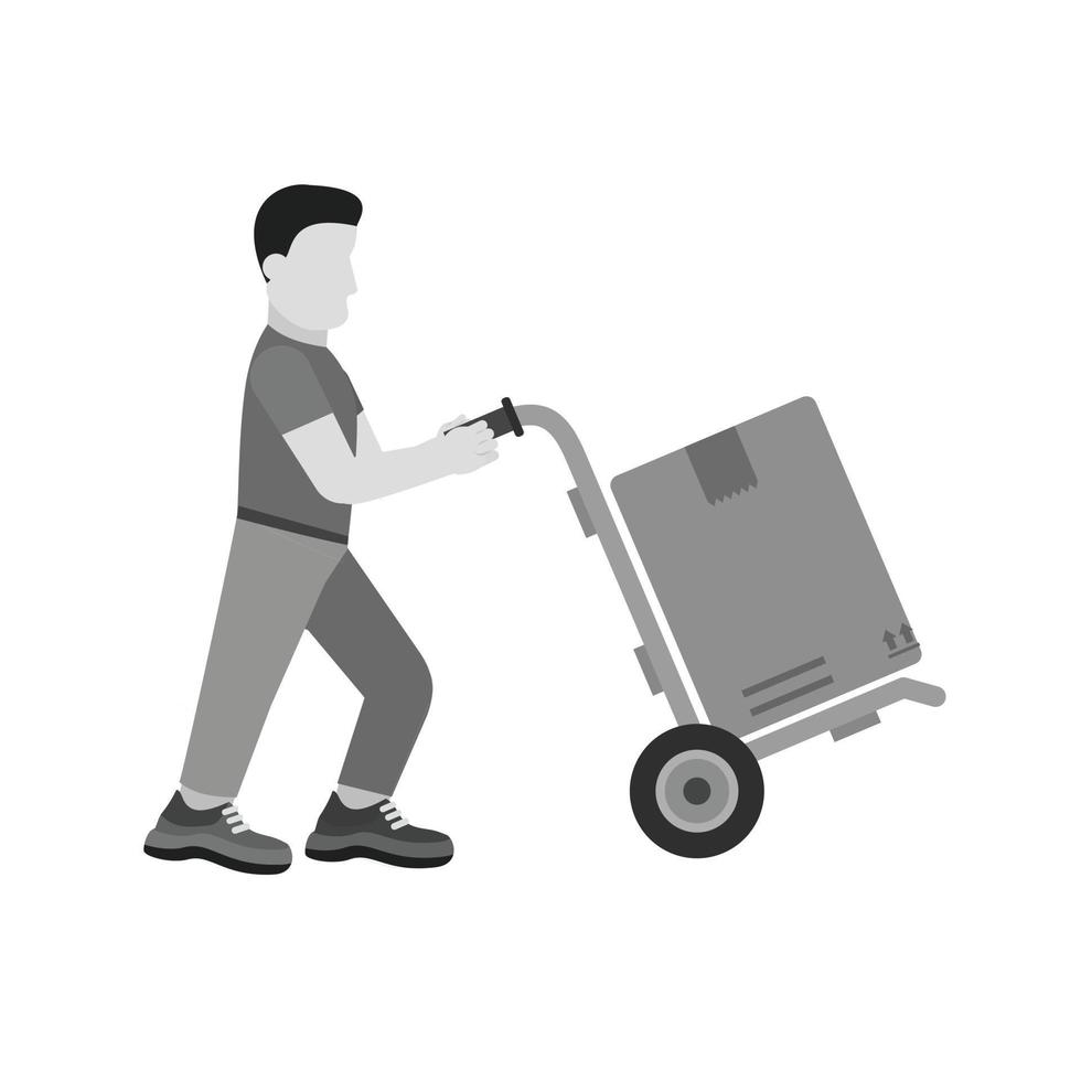 Package Delivered Flat Greyscale Icon vector