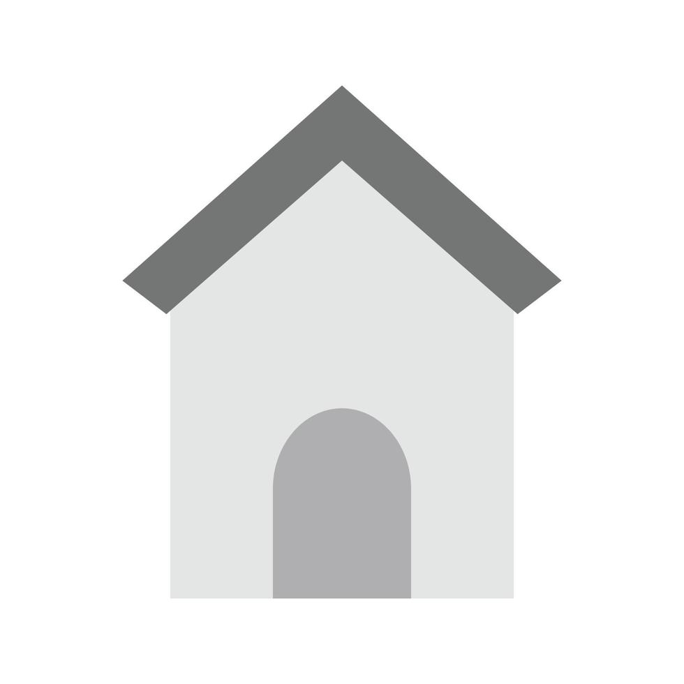 Dog House Flat Greyscale Icon vector