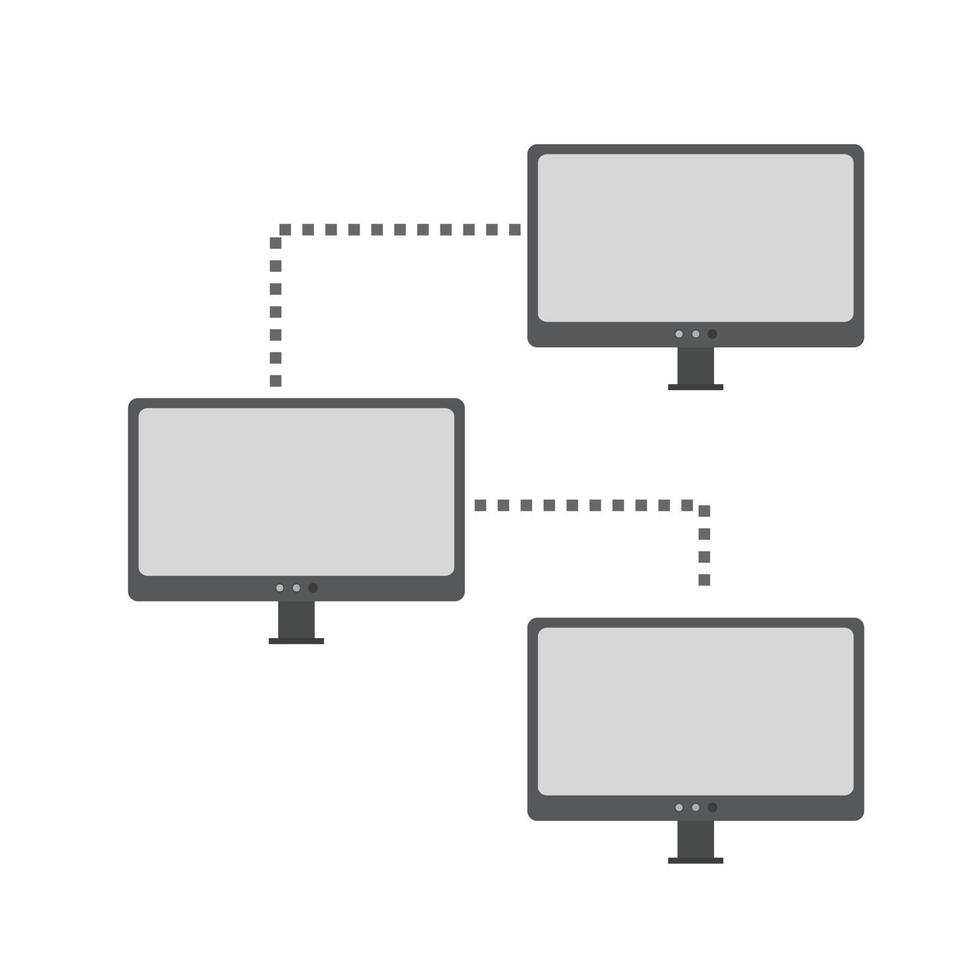 Systems Network Flat Greyscale Icon vector