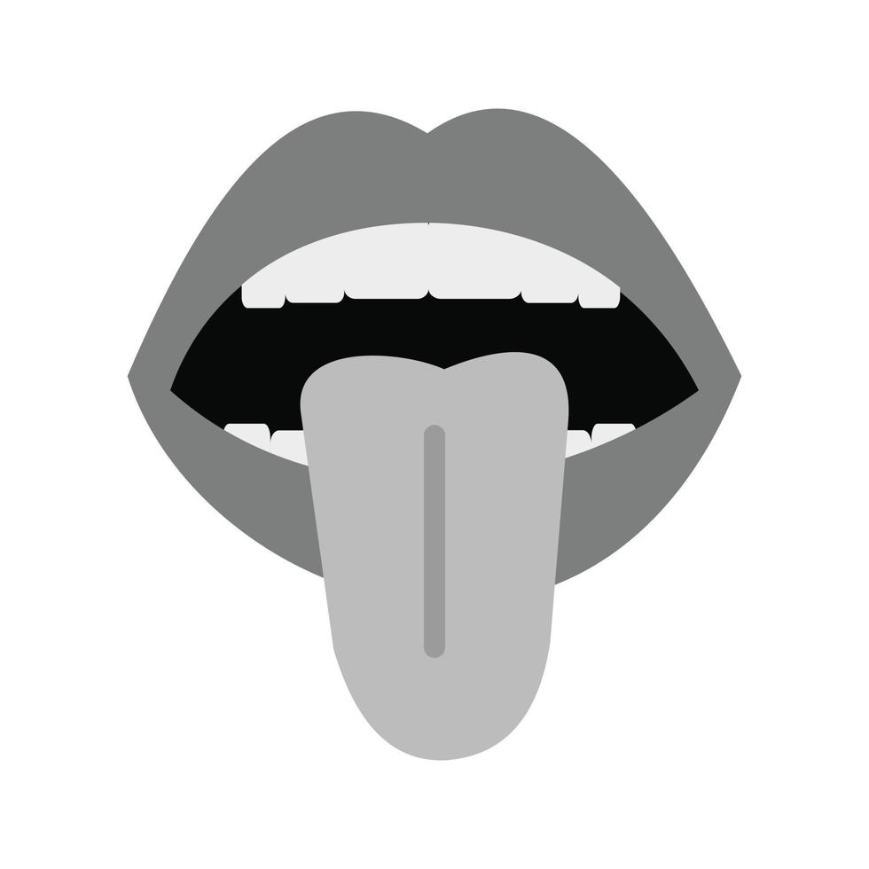 Tongue Flat Greyscale Icon vector