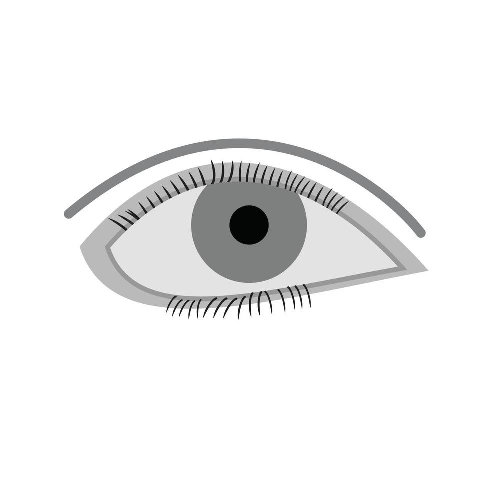 icono de escala de grises plana de un ojo vector