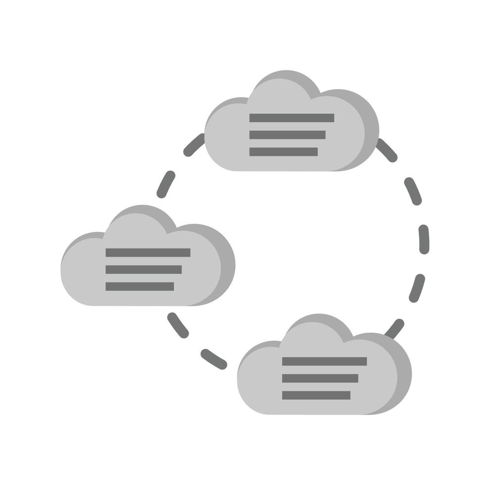 Cloud Group Flat Greyscale Icon vector