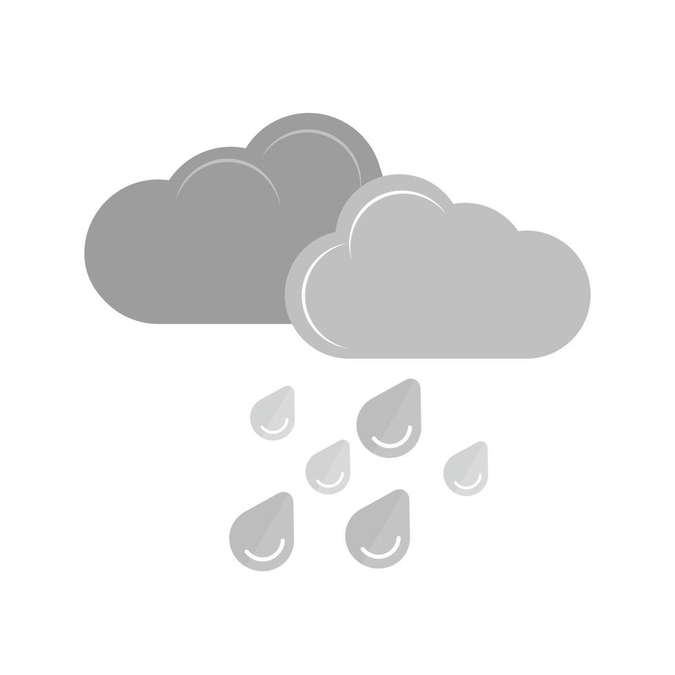Heavy Rain Flat Greyscale Icon vector