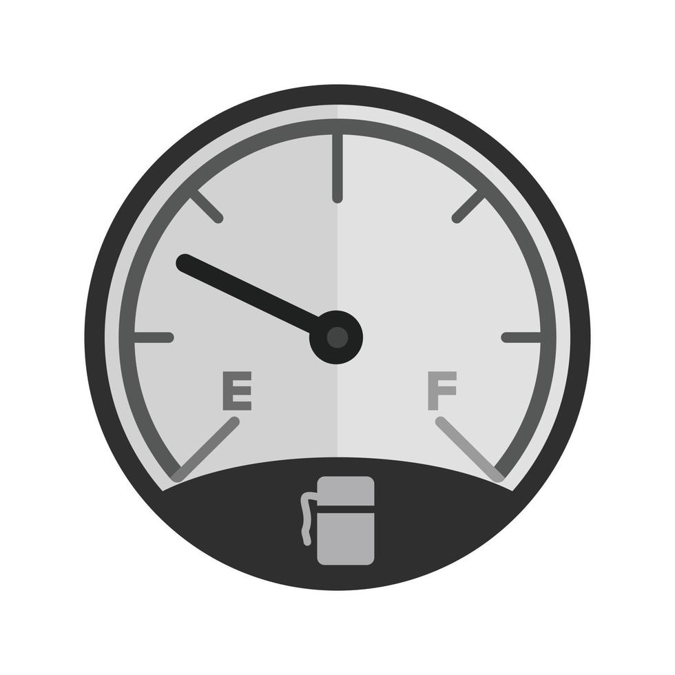 icono de consumo de combustible plano en escala de grises vector