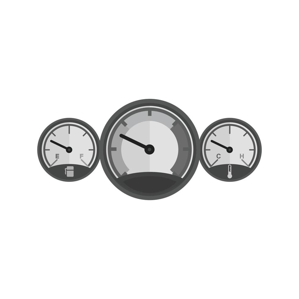 Car Meters Flat Greyscale Icon vector