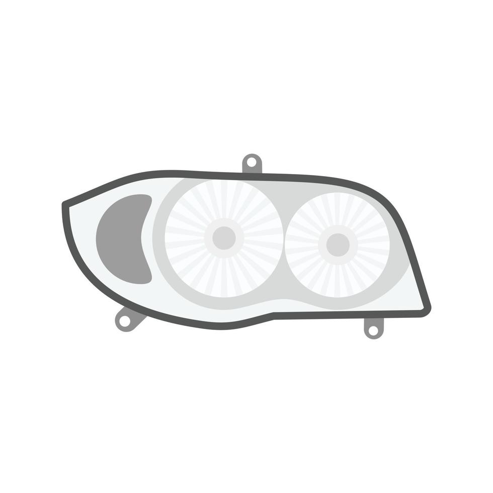 Car Headlight Flat Greyscale Icon vector