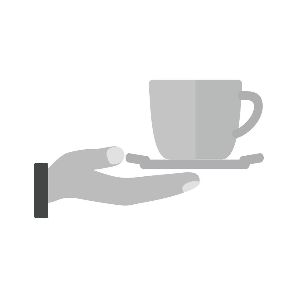 Serve Tea Flat Greyscale Icon vector