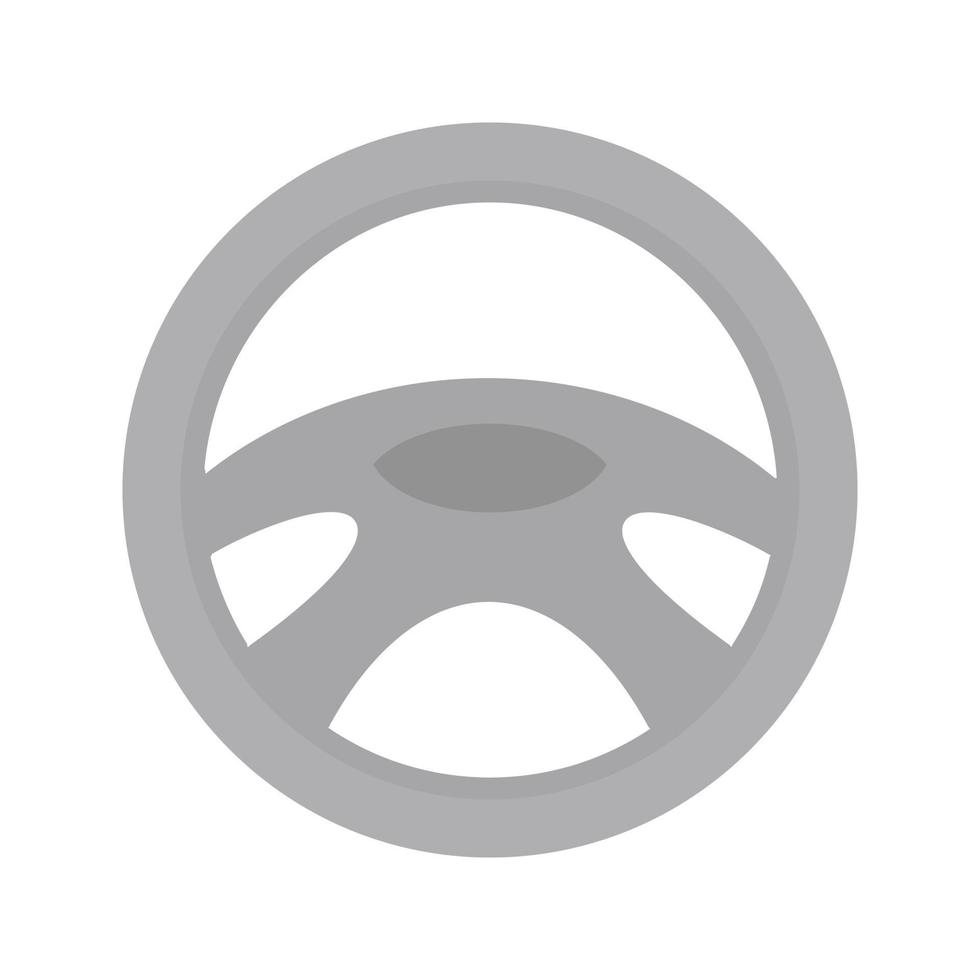 Steering Wheel Flat Greyscale Icon vector