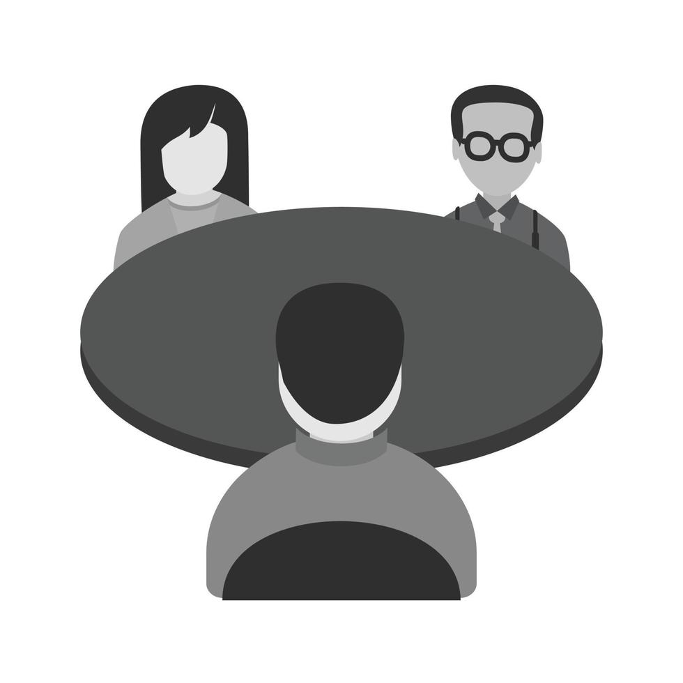 Panel Interview Flat Greyscale Icon vector