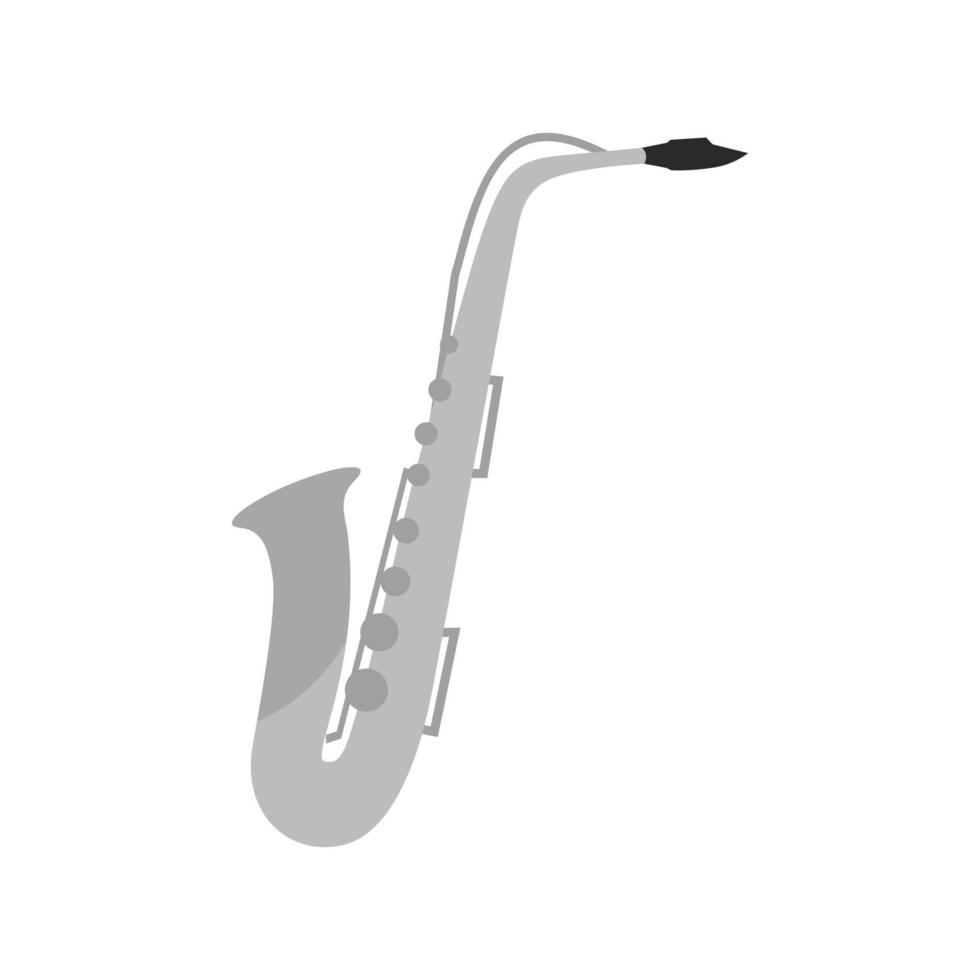 Saxophone Flat Greyscale Icon vector