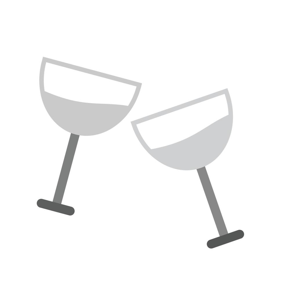 Party Glasses Flat Greyscale Icon vector
