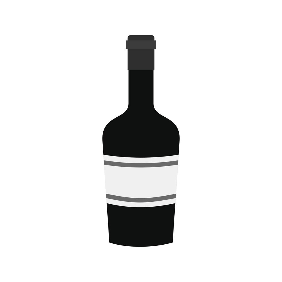 Wine Bottle Flat Greyscale Icon vector