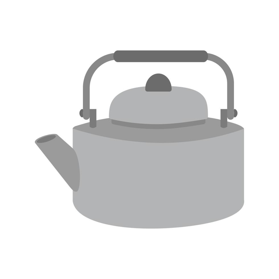 Old Style Kettle Flat Greyscale Icon vector