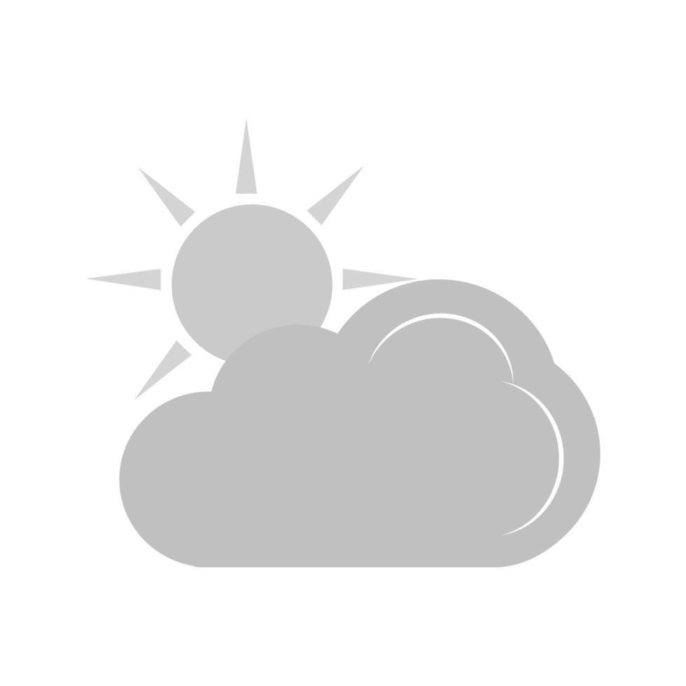 Partly Cloudy I Flat Greyscale Icon vector