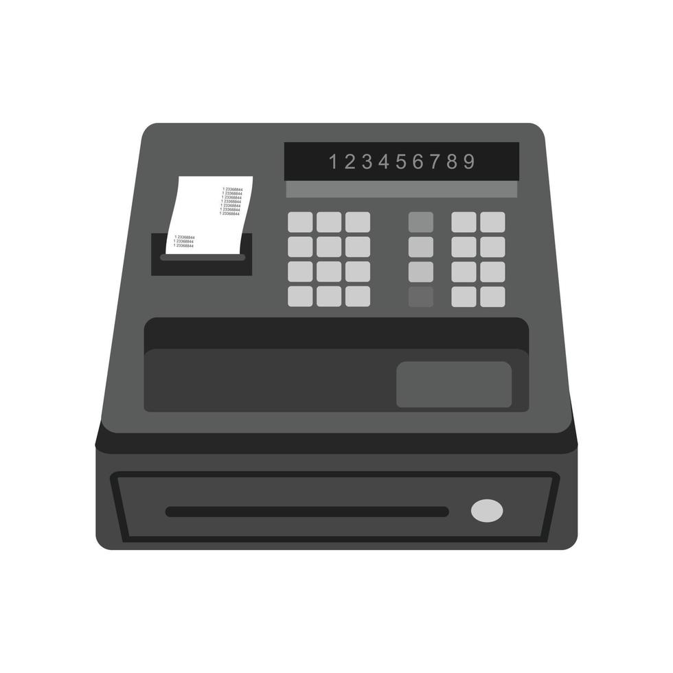 Cashier Machine Flat Greyscale Icon vector