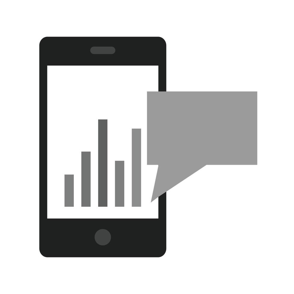 Stats Notification Flat Greyscale Icon vector