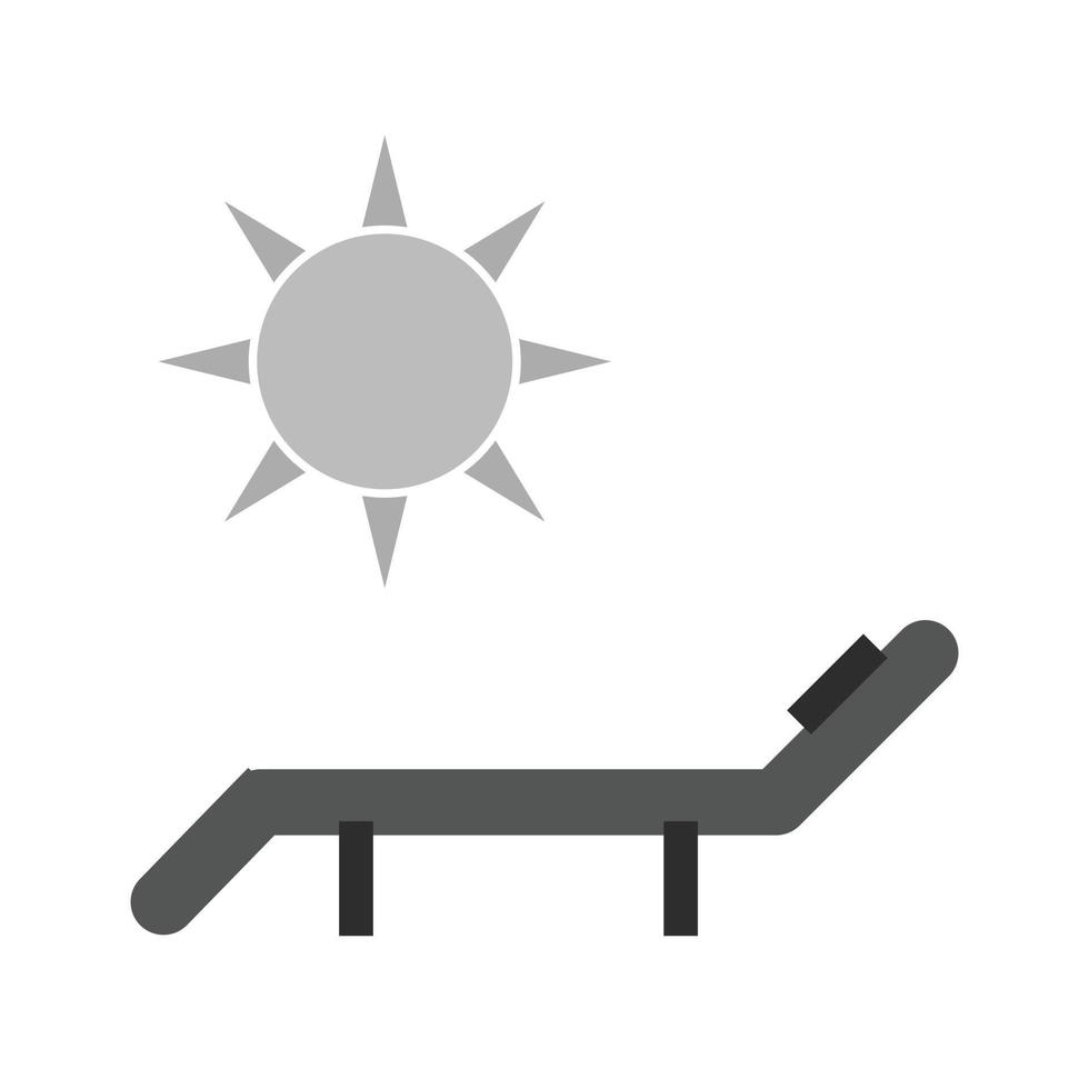 icono plano de escala de grises para tomar el sol vector