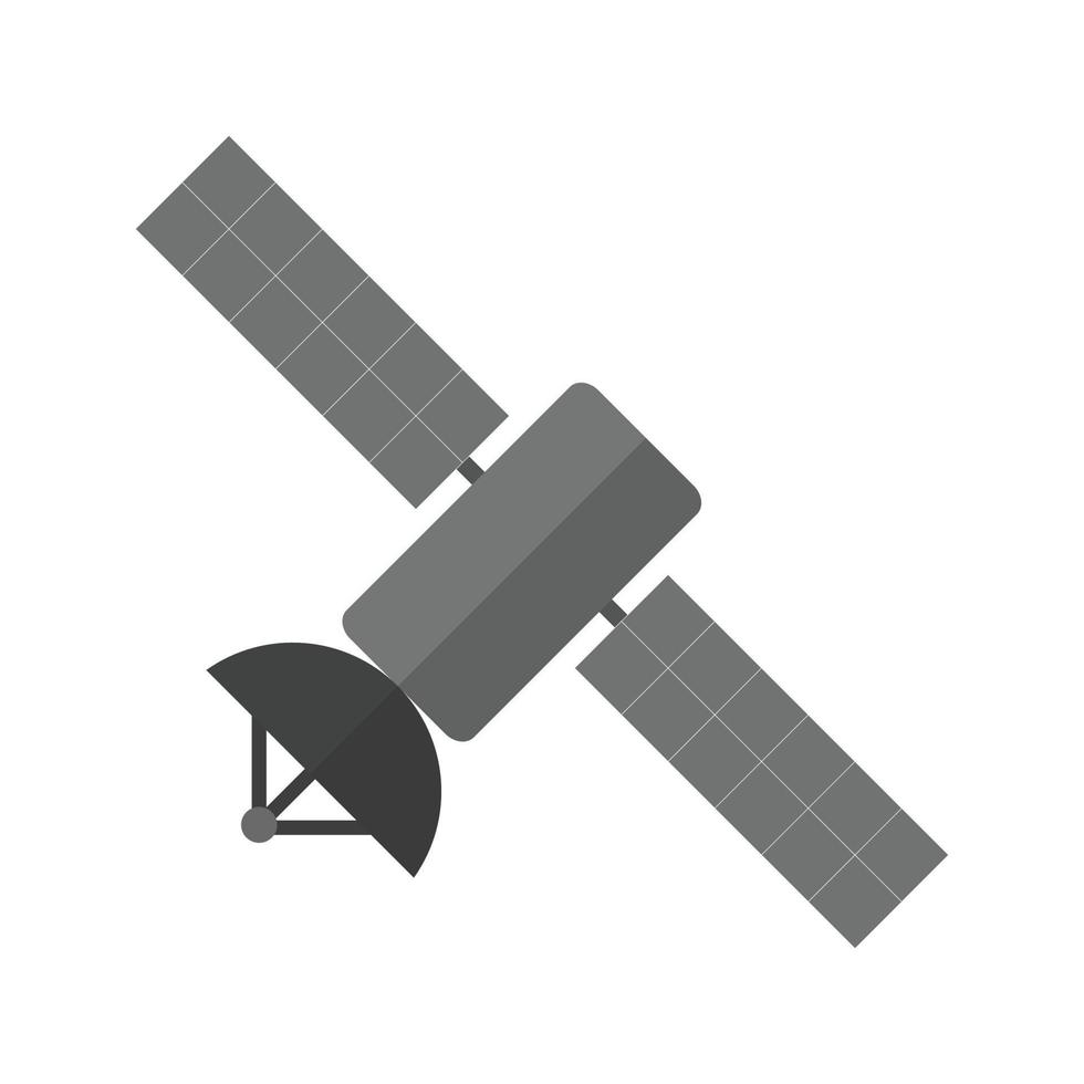 satélite i icono plano en escala de grises vector