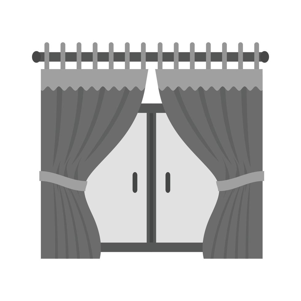 Curtains Flat Greyscale Icon vector