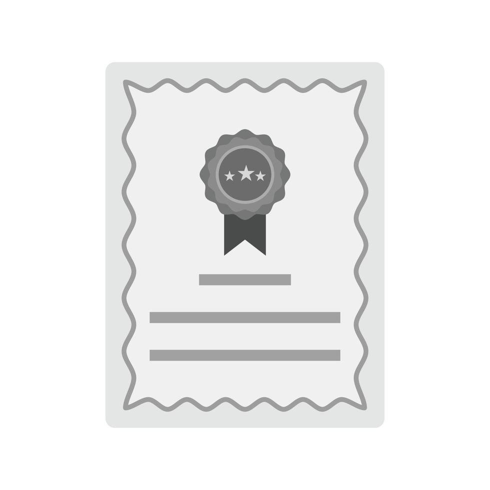 icono de certificación plana en escala de grises vector