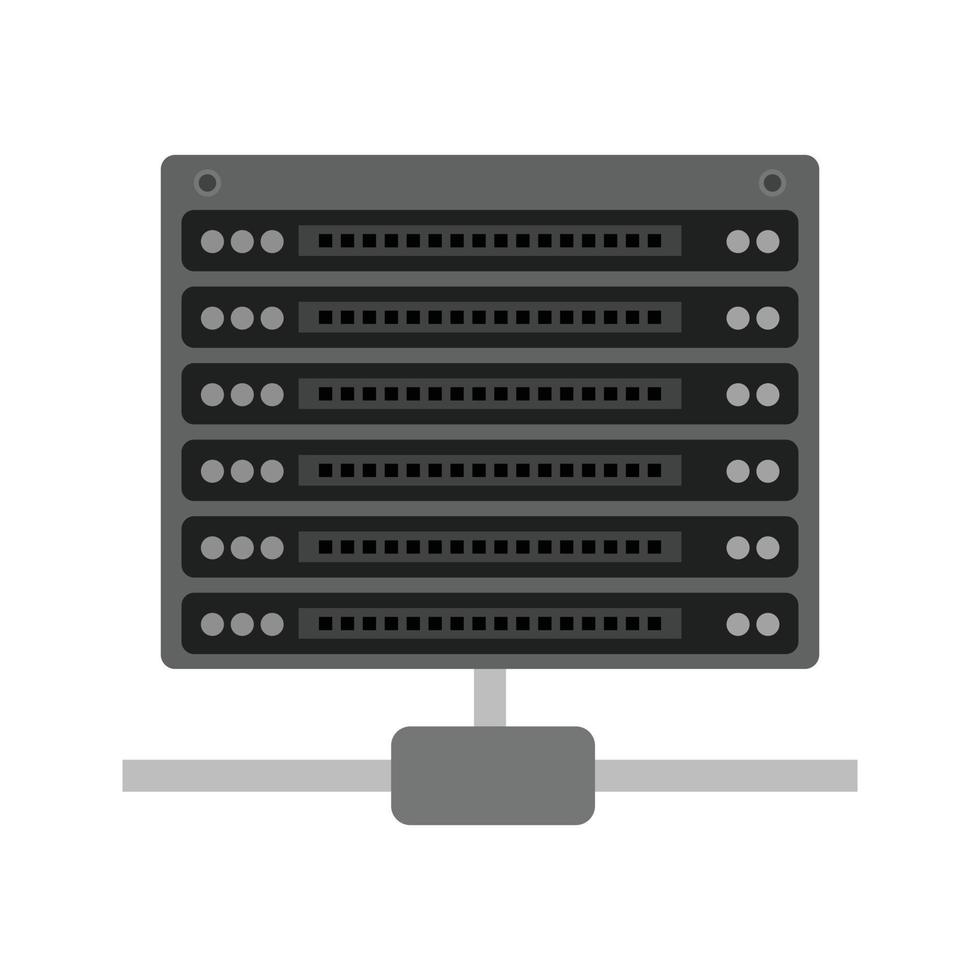 Server Flat Greyscale Icon vector