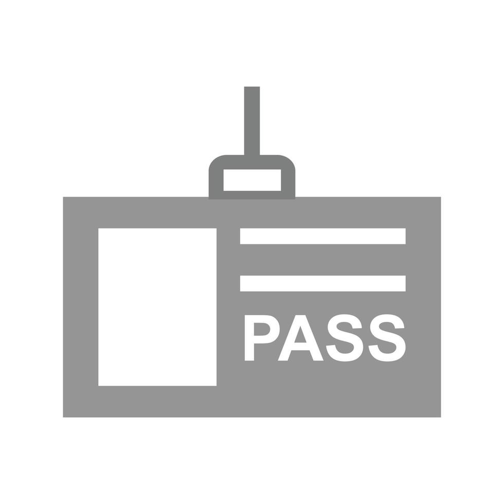 Pass Card Flat Greyscale Icon vector