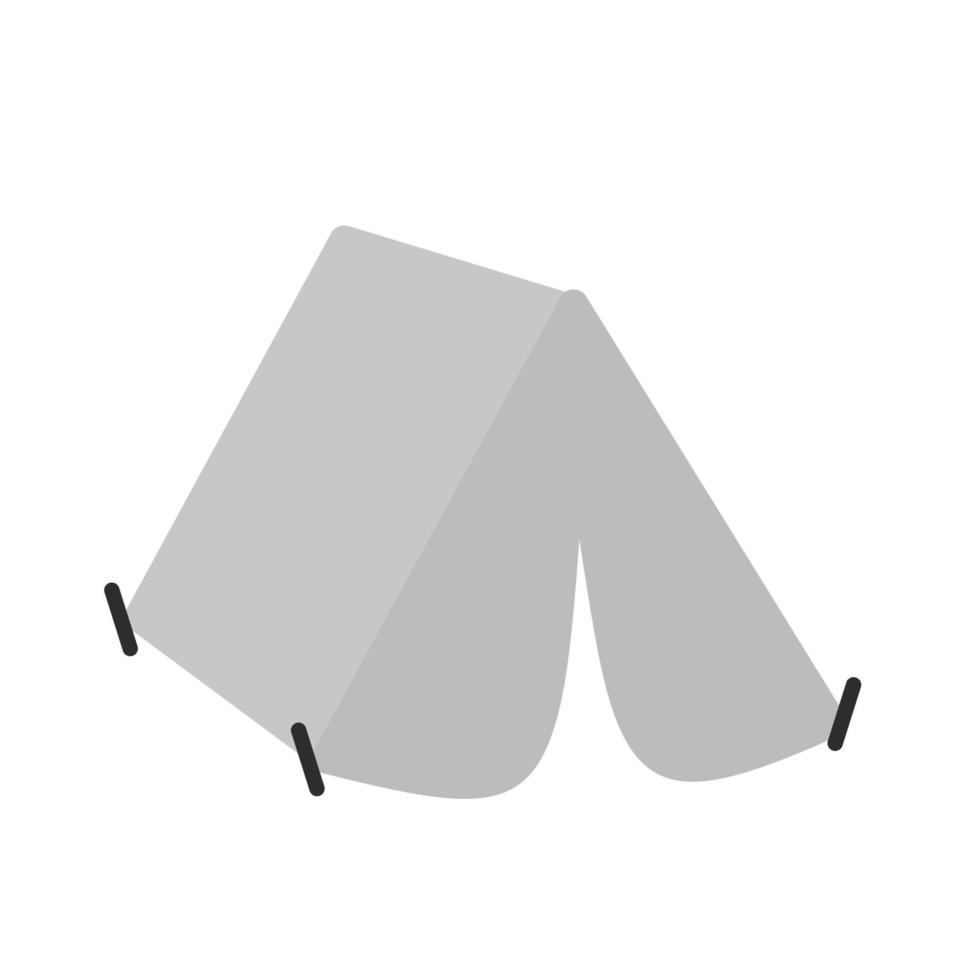 Camp Flat Greyscale Icon vector